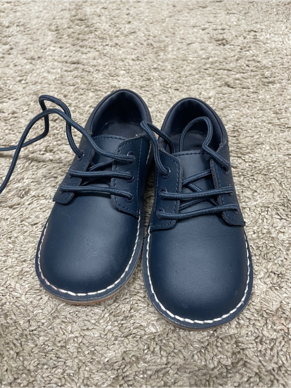 L'Amour Tyler Leather Lace-Up Shoe, Navy, Toddler Size 8, EUC